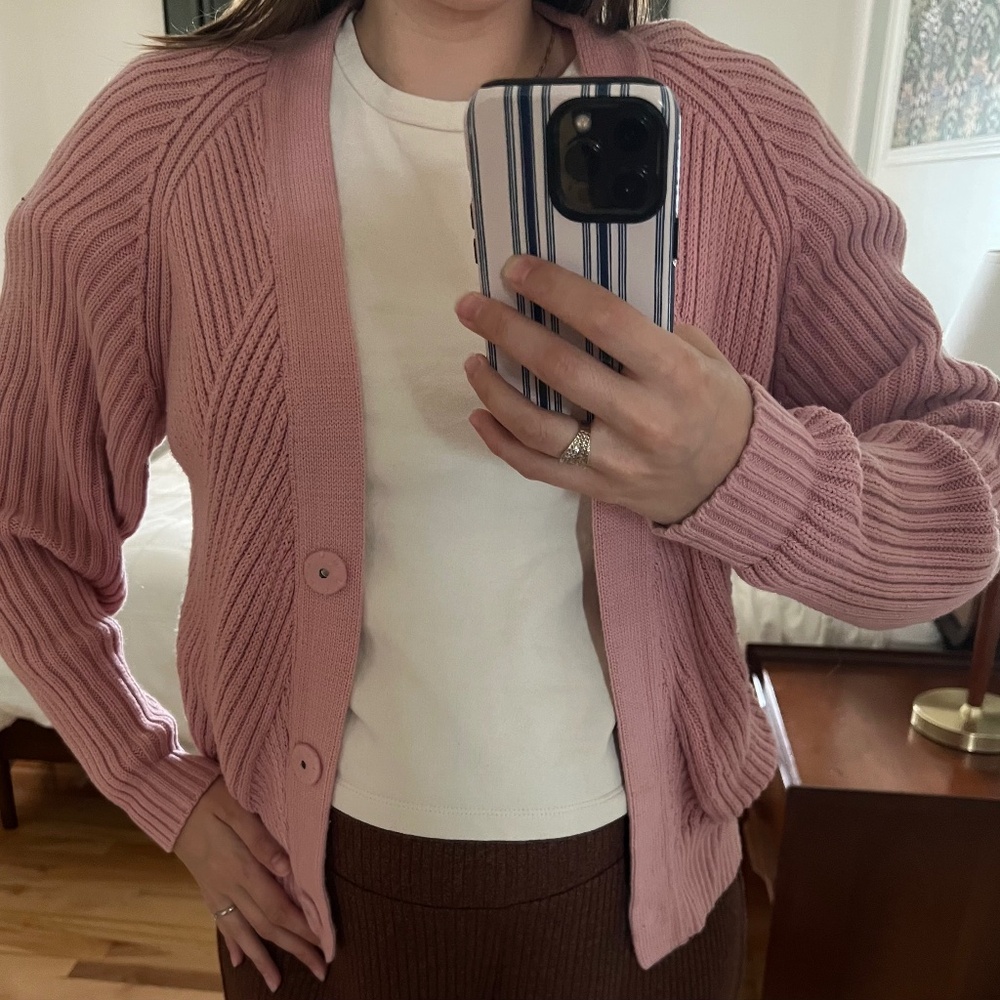 Pink cardigan